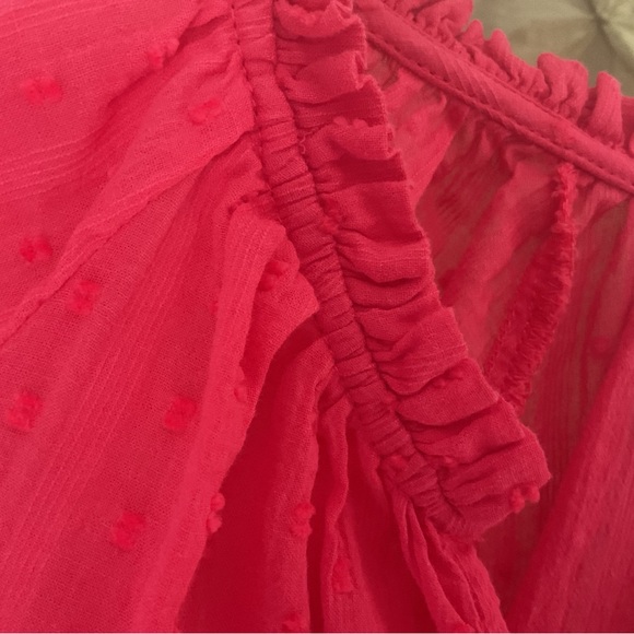 J. Crew Vibrant Coral Eyelet blouse - Picture 3 of 5